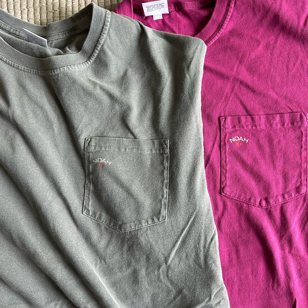 NOAH NYC Lot of 2 Men’s Large Pocket Tees Excellent condition Made in USA